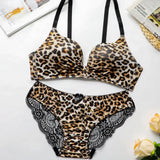 Leopard Print Lace Bra & Panty Set | Luxurydesires