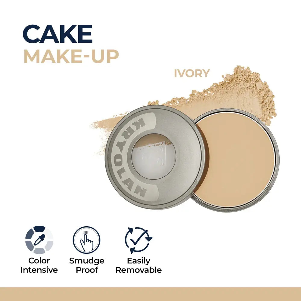 Kryolan Dry Cake Ivory - Flawless Matte Finish | Shop Now