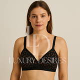 Pack Of 4 Cotton Hosiery Fabric Printed Bras daily wear - Luxury Desires