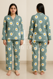 Floral Linen Pajamas Set | Sleepwear Two Pieces Set - Luxury Desires