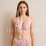 New Hello Kitty Pink Bra Set - Premium by Luxury Desires