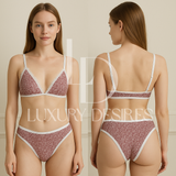 Cute Printed Padded Adjustable Straps Bra Set | Luxurydesires