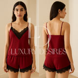 Polyester Shorts Sets for Women Maroon | Luxury Desires