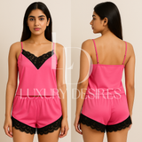 Polyester Shorts Sets for Women Pink | Luxury Desires