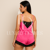 Polyester Shorts Sets for Women Pink | Luxury Desires