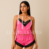 Polyester Shorts Sets for Women Pink | Luxury Desires