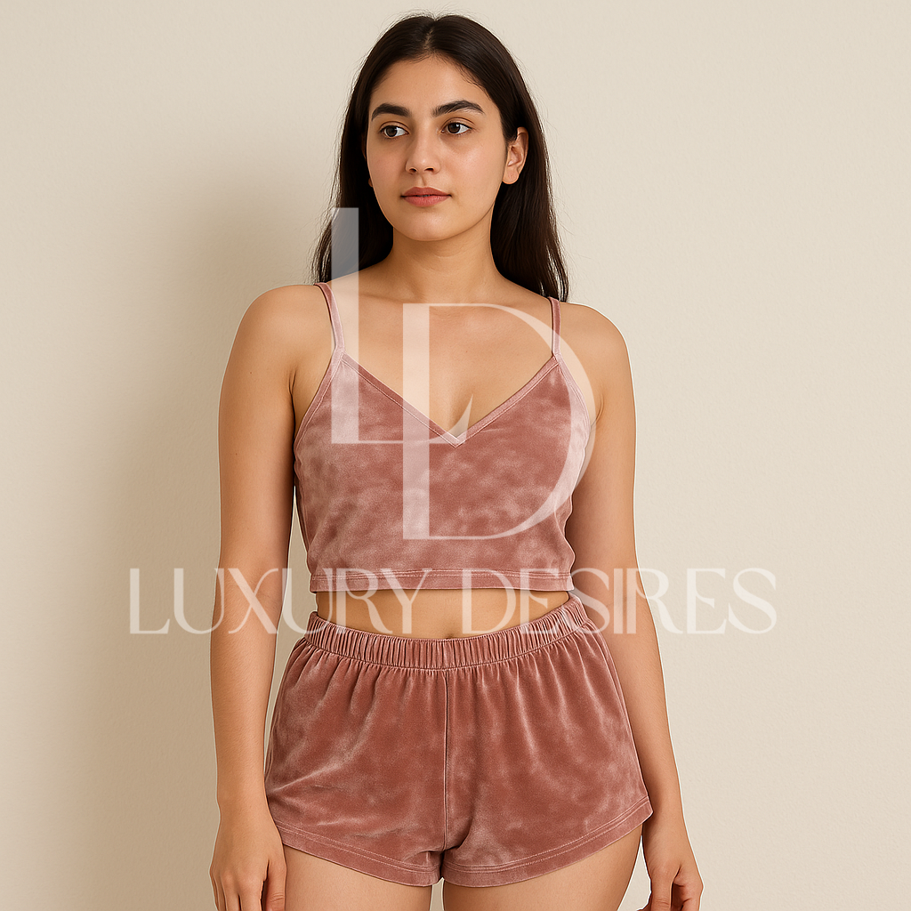 Luxury Desires Sexy V-neck Gold Diamond Lingerie Set