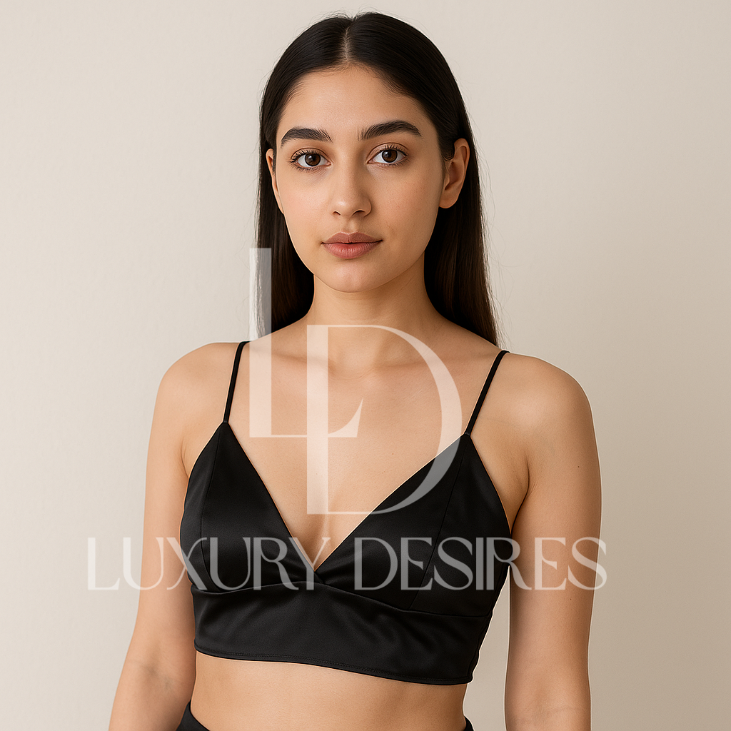 Silk Black Bra Non Padded