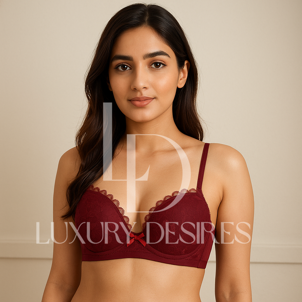 Red Padded Bra
