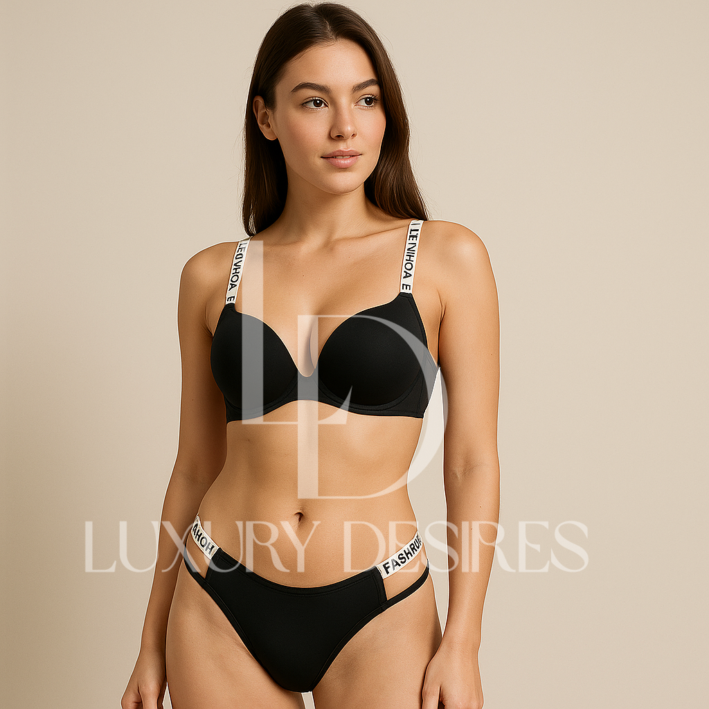 Black Bra Set