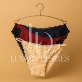 Pack of 3 High-Quality G-string Lace Panties | Luxury Desires