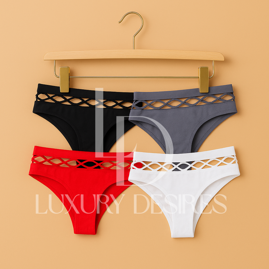 Sexy T Shape Mesh Hole Design G-string Panties | Pack of 3