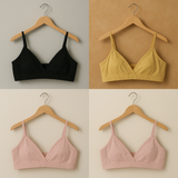 Non-Padded Cotton Bras for Daily Wear - Pack of 3 - Luxury Desires