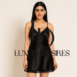 Sexy Strap Pajamas Nighty Black Suit 8349 | Luxury Desires
