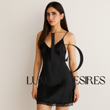 Sexy Strap Pajamas Nighty Black Suit 8349 | Luxury Desires