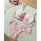 Elegant Push Up Bridal Bra & Panty with Adjustable Straps