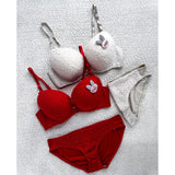 Cute Soft Plush Design Bra & Panty Set | Luxury Desires