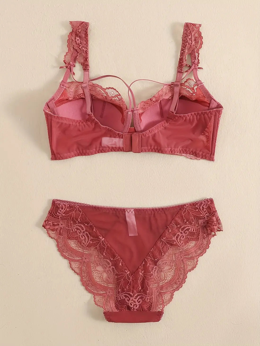 Bridal Lace Red Half Cup Bra Panty Set | Luxury Desires Luxury Desires