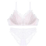 High Quality Sexy Plunge Bra Set - White | Luxury Desires