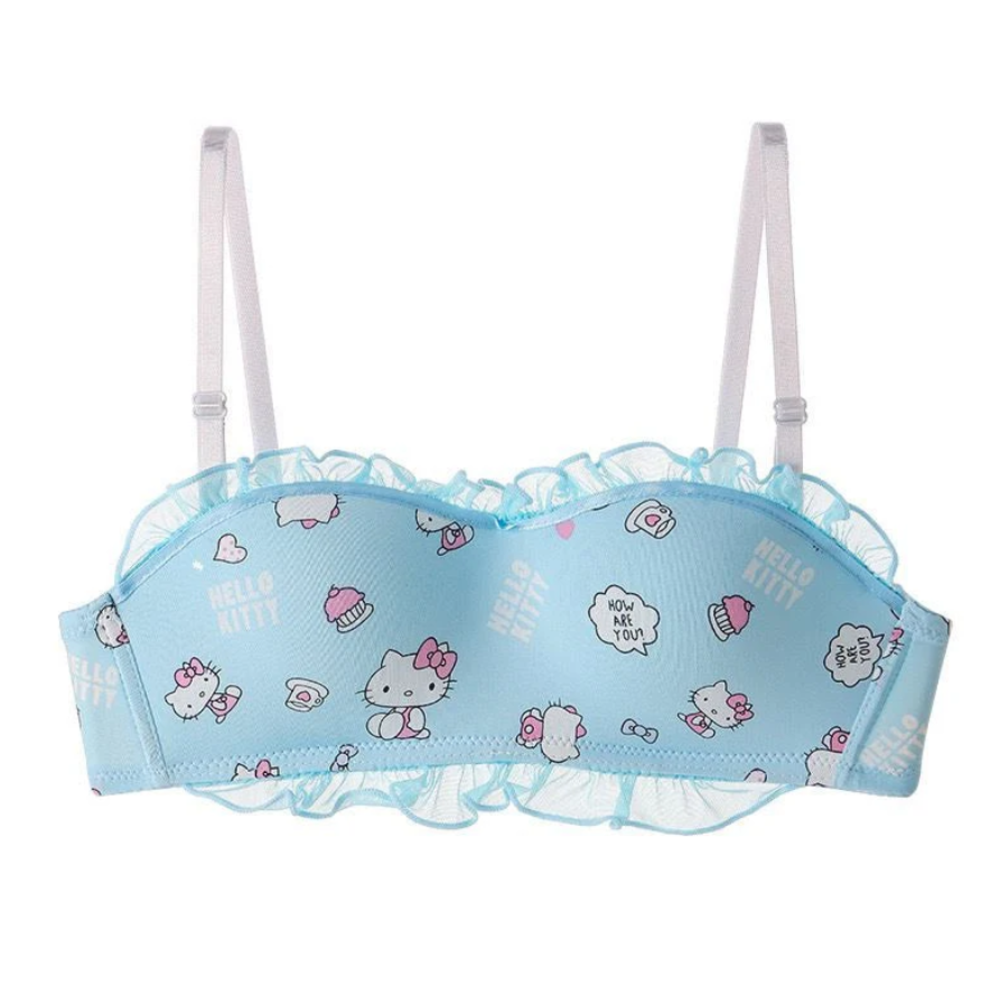 Light blue bra with Hello Kitty prints