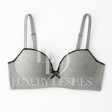 Everyday Cotton Padded Wired Bra - Grey | Luxury Desires