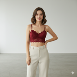 Luxury Desires Sexy Lace Sunflower Red Bra – Free Sizes