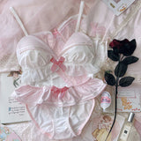 Non Padded Cotton White Bra Set