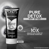 POND'S Miracle Detox Facewash - Deep Clean with Charcoal - 100g