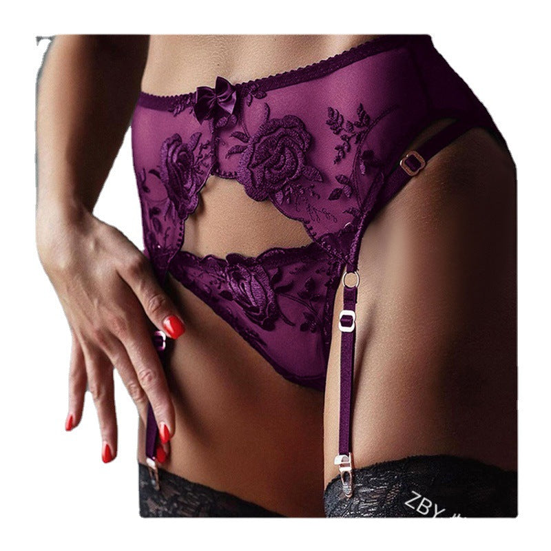 Purple Sexy Flower Pants Sets