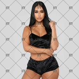 Luxury Desires Sexy V-neck Gold Diamond Lingerie Set