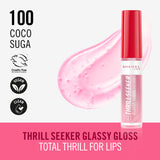Rimmel Lip Gloss Thrill Seeker -High-Shine Formula | 100 Coco Suga