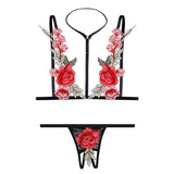 Sexy Flower Lingerie Black Bra Sets – Luxury Desires