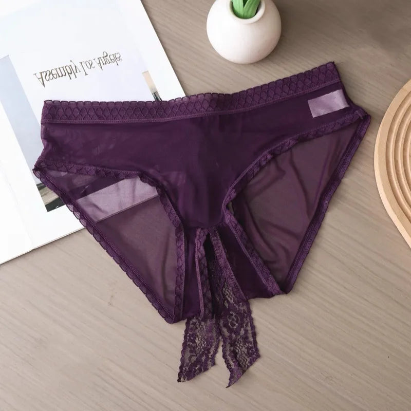 Purple lace underwear