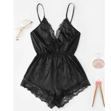Luxury Desires – Home Sleeping Lace Bras Mid Waist Sexy Black Nighty
