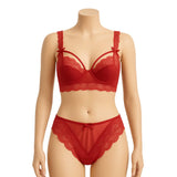 Bridal Lace Red Half Cup Bra Panty Set | Luxury Desires Luxury Desires