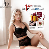 Black Sexy High-Waist Lace Lingerie Set - Luxury Desires