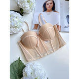 Luxury Desires Ladies Skin Half Cup Padded Push-Up Camisole Top 1001