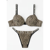 Victoria Secret Padded Leopard Print Bra Set F1001