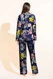 Sleepwear Two Pieces Set – Luxury Floral Linen Pajamas