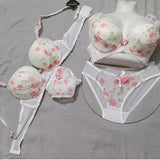 Elegant Push Up Bridal Bra & Panty with Adjustable Straps