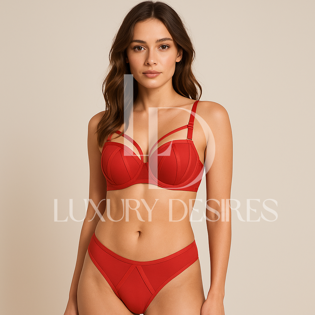 High Quality Bra Set by Luxury Desires - Elegant & Comfortable - RED