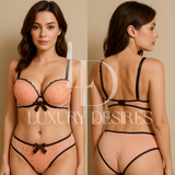 Luxury Push-Up Bra & Panty Set – Front Open Pink | Luxury Desires