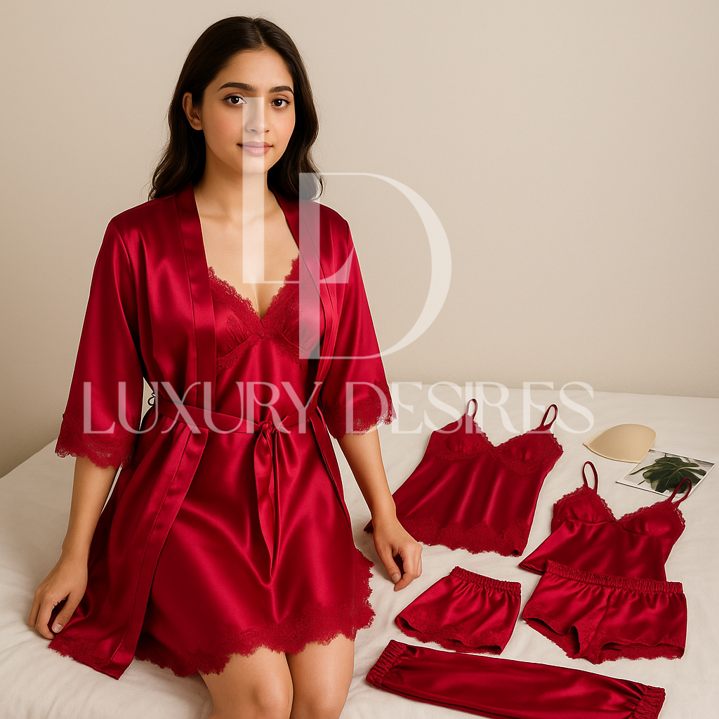 Luxurious Silk Pajama Set | Nightgown Sexy Sleepwear Robe Sets - Luxury Desires