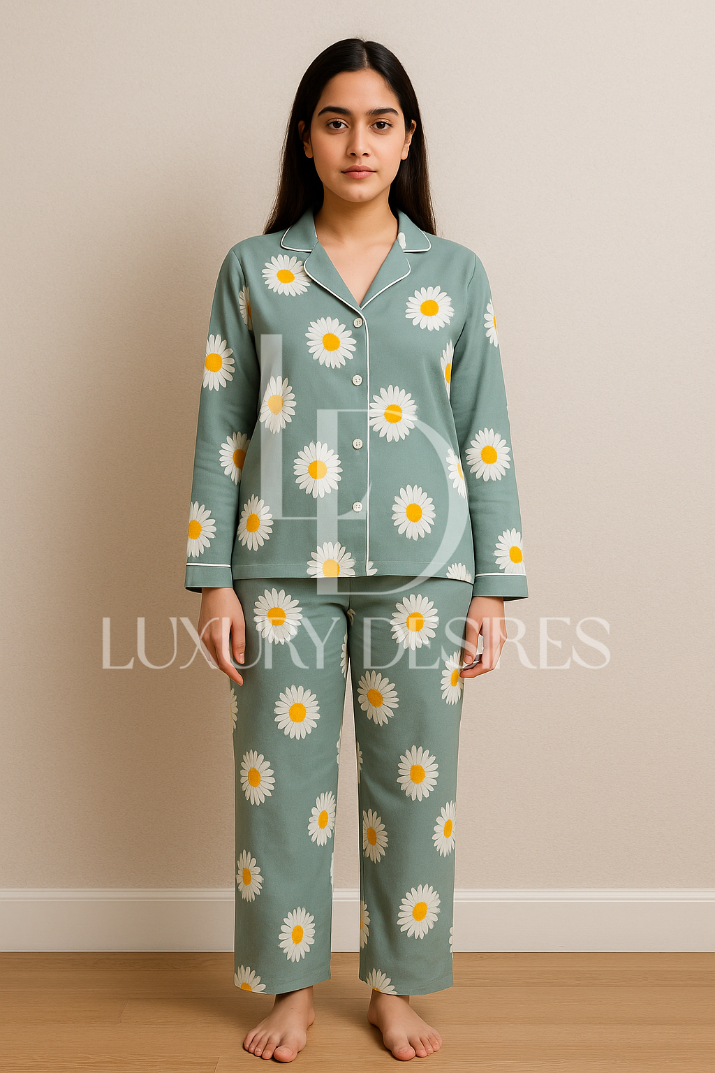 Floral Linen Pajamas Set | Sleepwear Two Pieces Set - Luxury Desires
