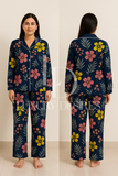 Sleepwear Two Pieces Set – Luxury Floral Linen Pajamas