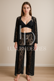 4 pcs Bridal Nighty Set – Lace Net See Through | Luxury Desires