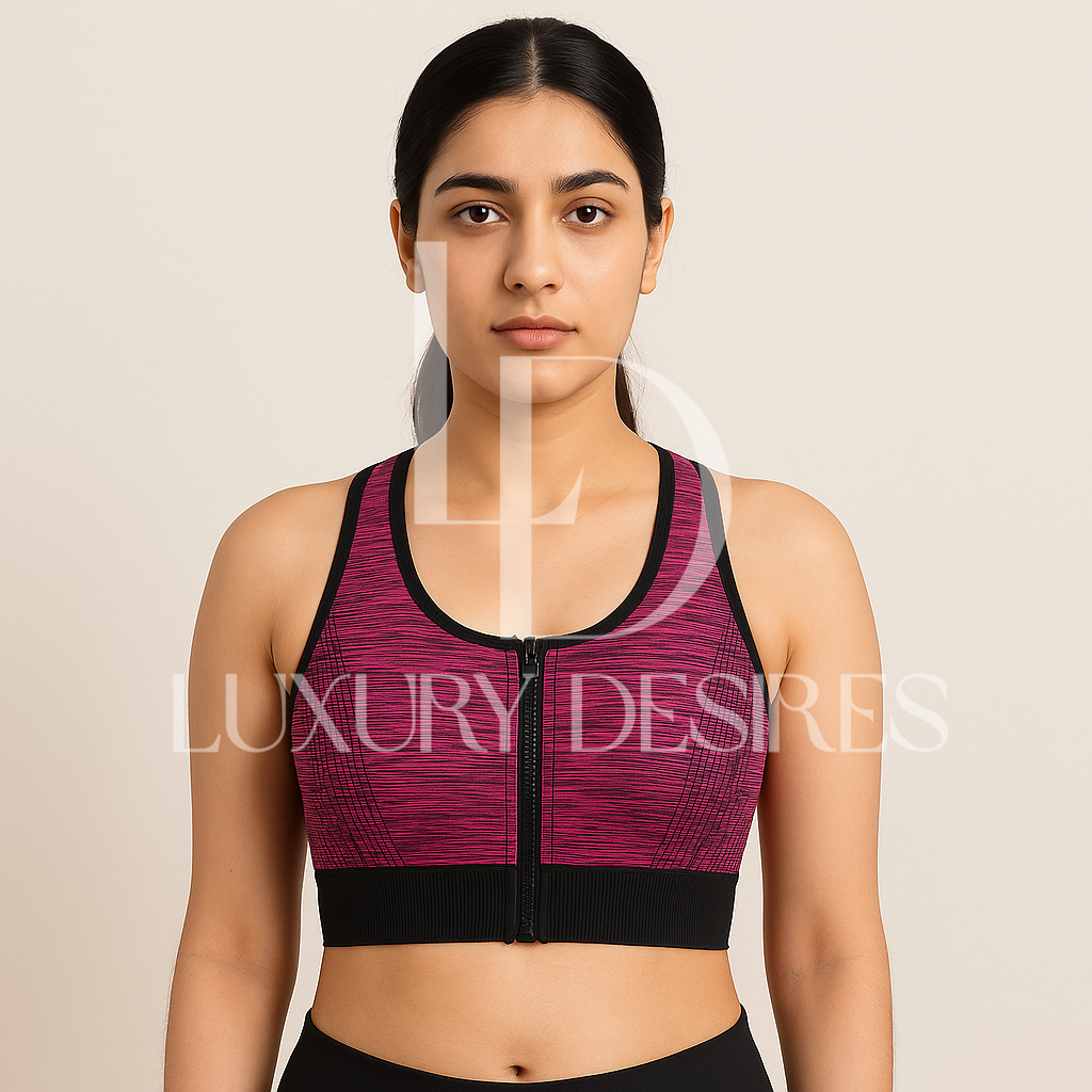 Front Open Push-Up Wireless Sports Bra | Luxury Desires