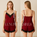 Polyester Shorts Sets for Women Maroon | Luxury Desires
