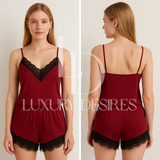 Polyester Shorts Sets for Women Maroon | Luxury Desires