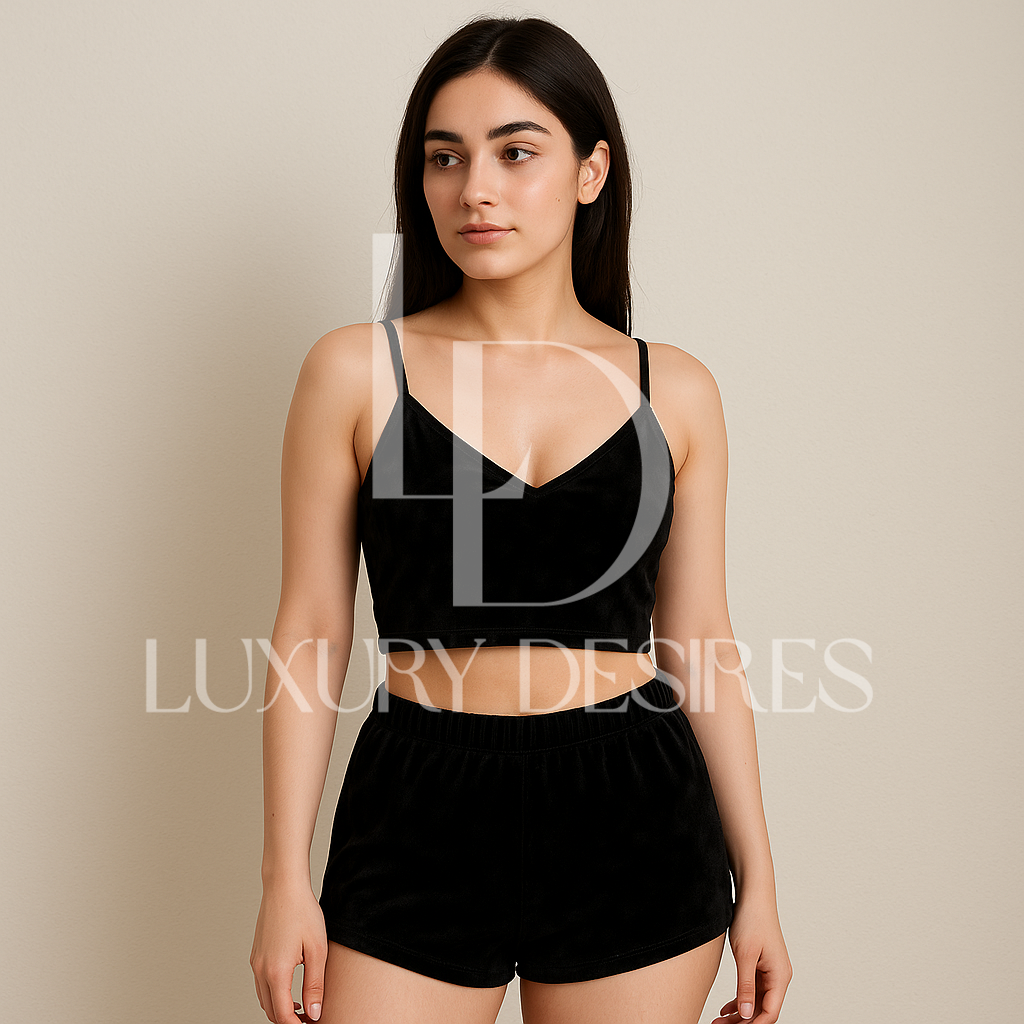 Luxury Desires Sexy V-neck Gold Diamond Lingerie Set